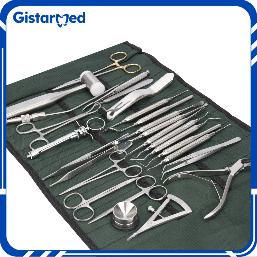 Dental Implant Tools 26Pcs/set Basic Instrument Set Dental Implant Surgery Kit Dentist Surgical Tools Kit Lab Products Equipment